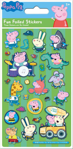 Picture of GEORGE PIG GREEN FOILED STICKERS PACK